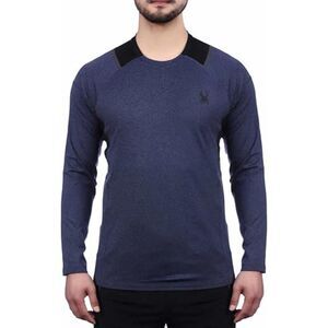 SPYDER ACTIVE Men Sz XL Blue Microfleece Proweb Logo Midweight Long Sleeve Shirt